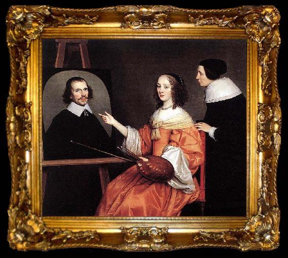 framed  Gerard van Honthorst Margareta Maria de Roodere and Her Parents by Gerrit van Honthorst, ta009-2